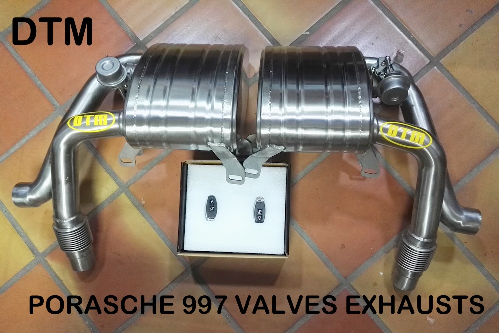 DTM PORSCHE 911 997-2 CARRERA CAT BACK VALVE EXHAUST SYSTEM in the set the  L+R tubes on the front