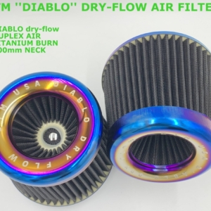 DTM  DIABLO TWIN DRY-FLOW 100mm NECK AIR FILTER